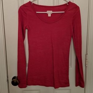 Mossimo Fuchsia Long Sleeve Top, XS